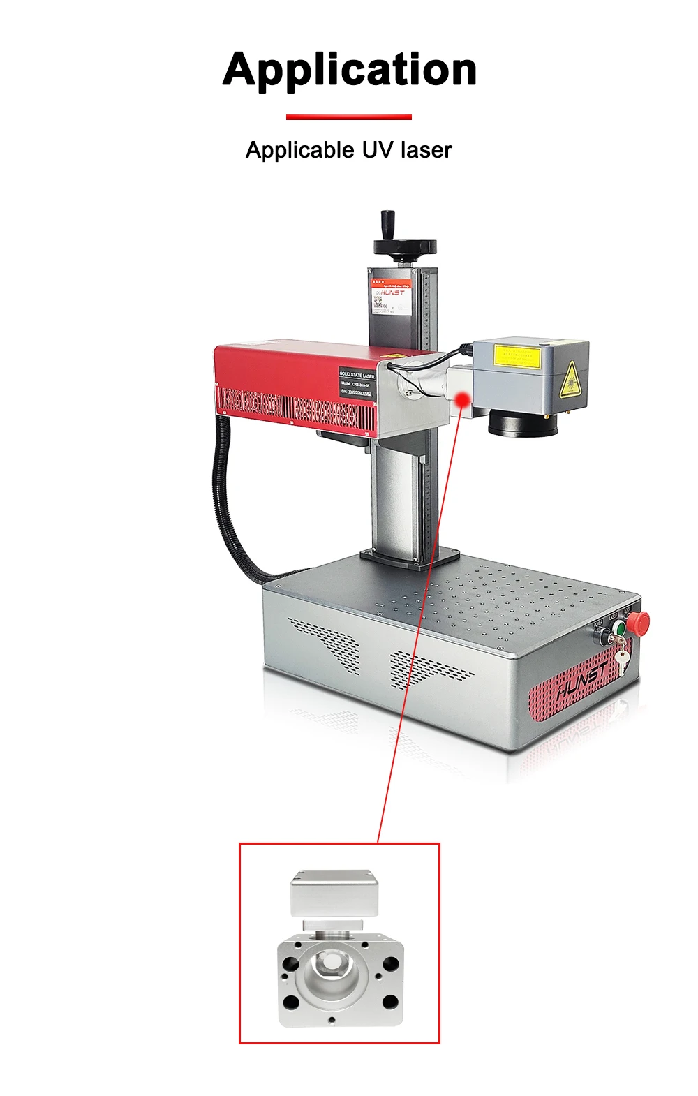 Hunst uv laser beschriftung maschine rotlicht halter strahl kombinierer kit rotlicht anzeige strahl kombinators piegel – Detail 4