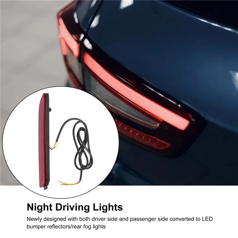 AEE5-For Toyota Camry Sienna Avalon RAV4 Wish Fortuner LED Rear Bumper Fog Light Tail Brake Stop Light Reflector Driving Lamp