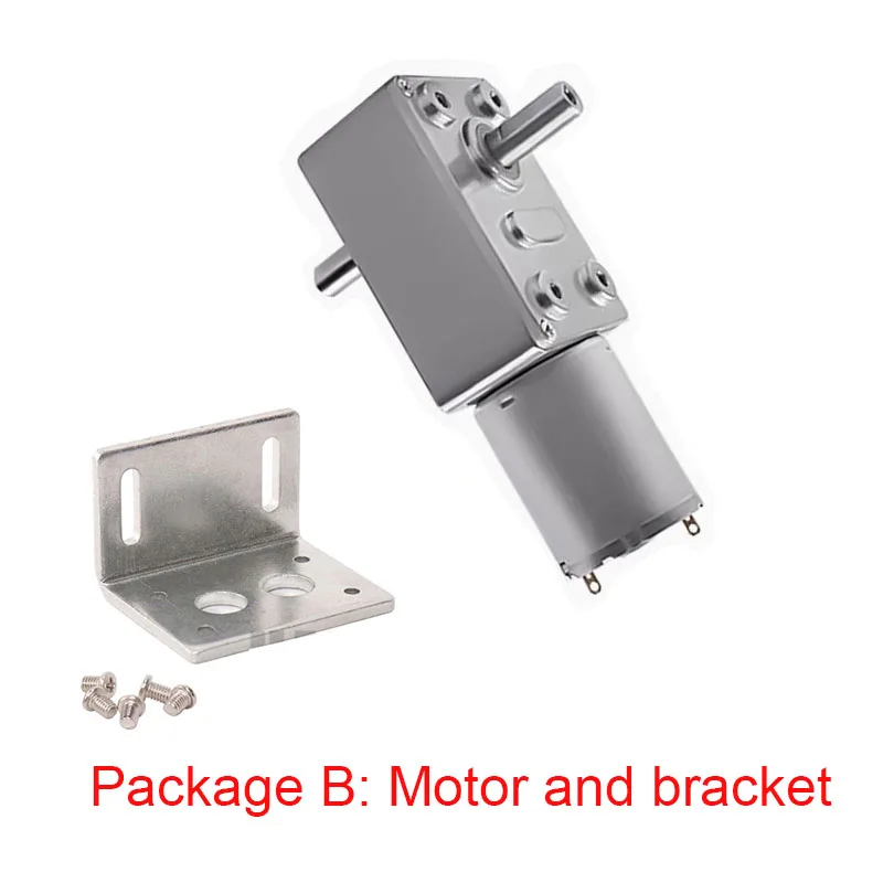 Dual Double Shaft Motor JGY370 DC 6V 12V 24V Bracket+Speed Controller+Power Supply Metal Gear Worm Reduction Turbo Gear Motor