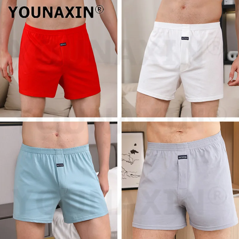 Paquete de 4 Calzoncillos Boxer de Algodón para Hombre, Cintura Alta, Casuales, a Cuadros, Pantalones Cortos de Pijama, Tallas Grandes, Ropa Interior, Pantalones para Dormir, Tallas M, L, XL, 2XL, 3XL