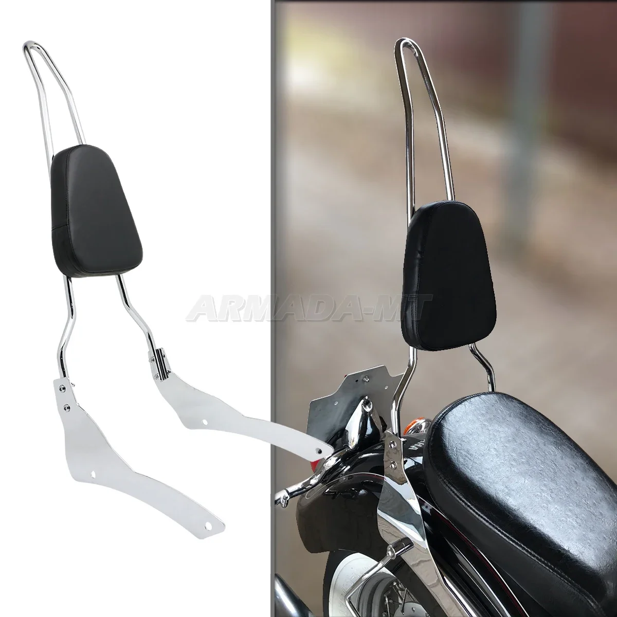 Motorcycle Accessorie XVS650 Rear Passenger Backrest Sissy Bar Pad For Yamaha Dragstar DS400 650 V-star XVS400 Classic 1998-2022