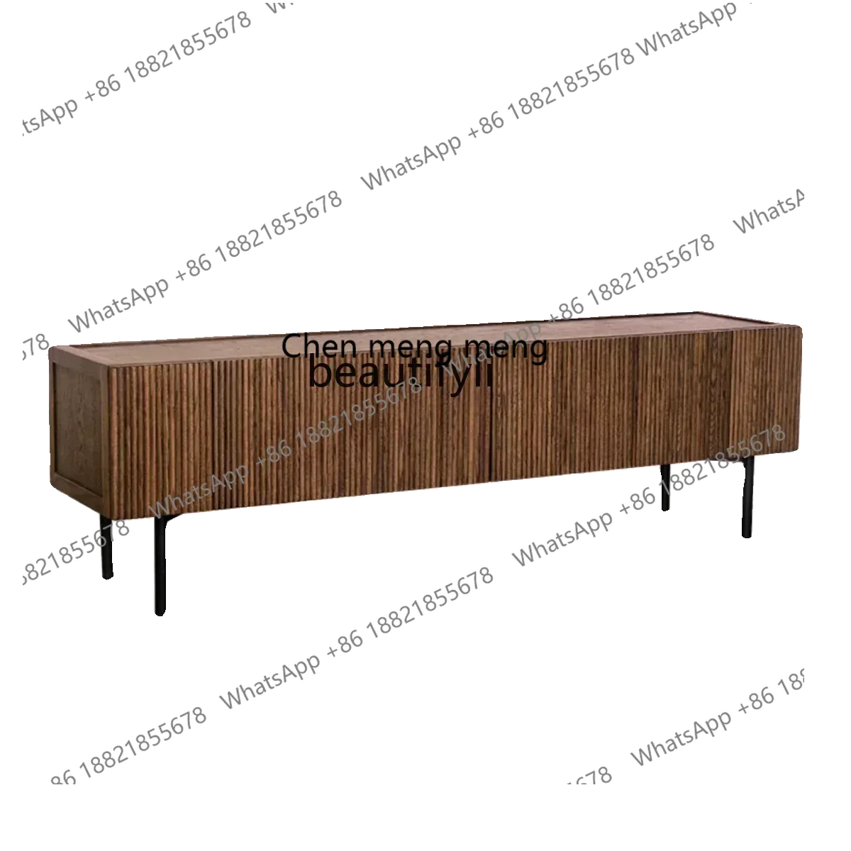 SS new styleRetro light luxury solid wood TV cabinet, living room locker, organ pleated storage cabinet, home floorss 7486 ss 74
