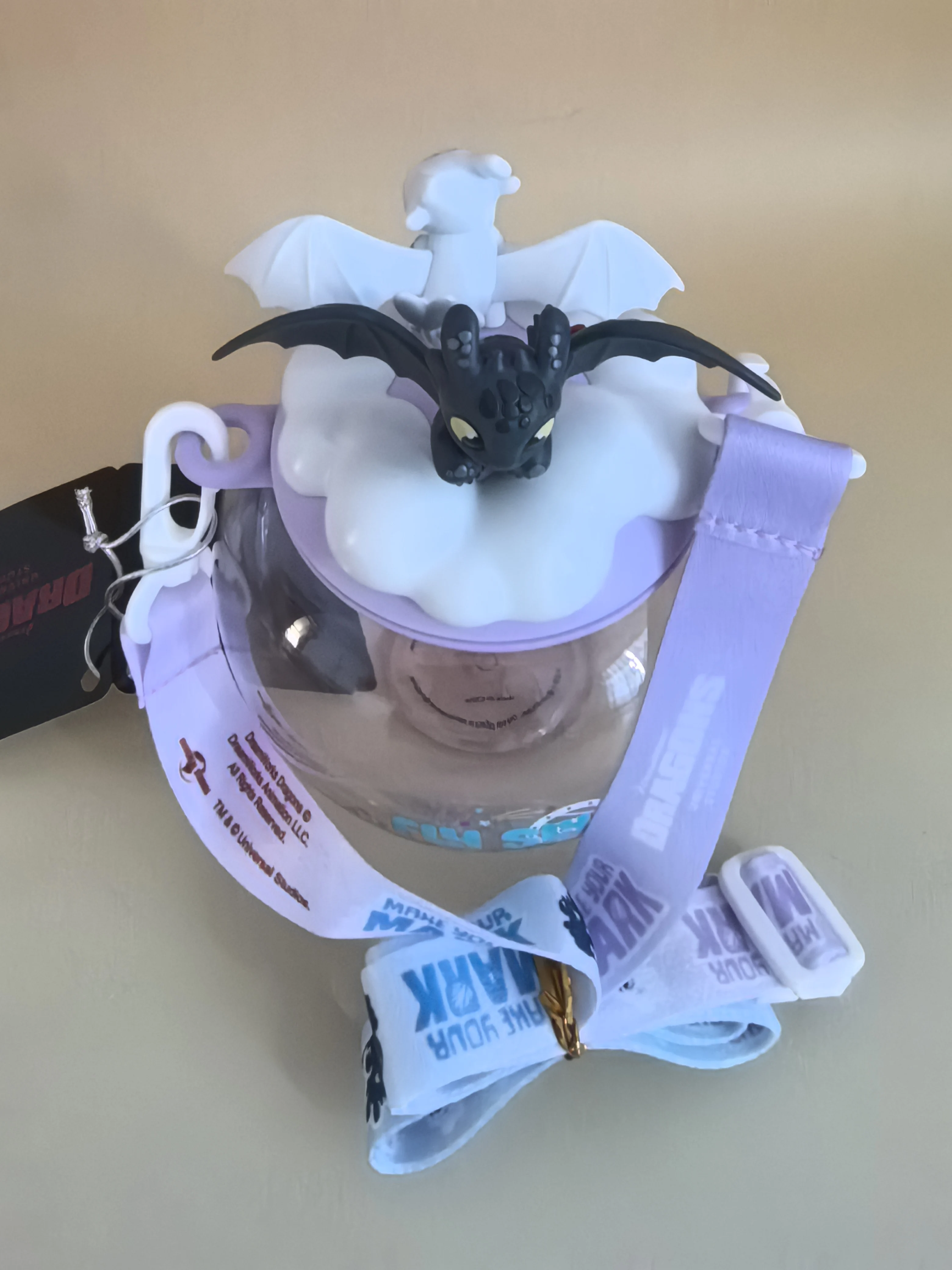 

Original Official Universal Beijing Resort Night Fury Toothless Drink Bottle - UBR Straw Cup Collectible Souvenir