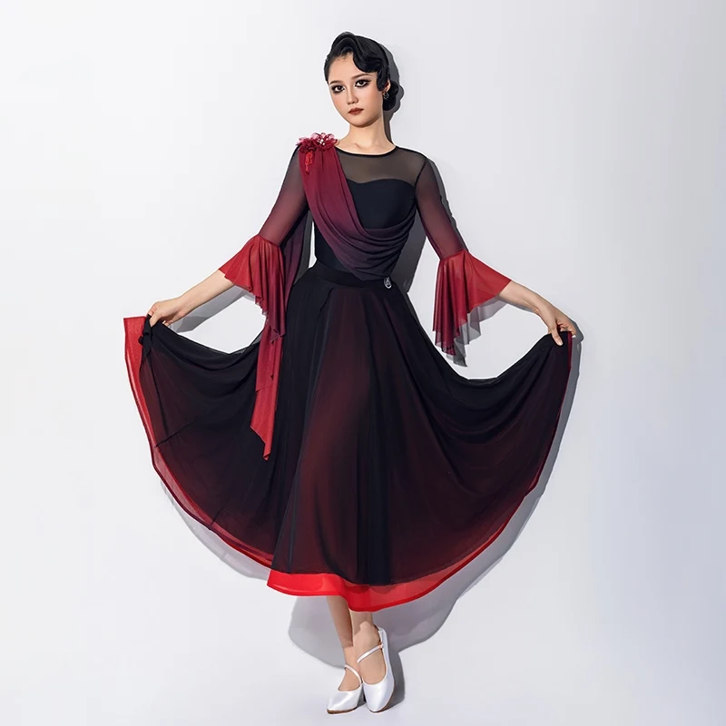 2025 การแข่งขันเต้นรําบอลรูมสําหรับผู้หญิง Waltz Gradient Modern Dance ชุด Chacha Rumba Tango ผู้ใหญ่ละตินสวมใส่ DQS20323