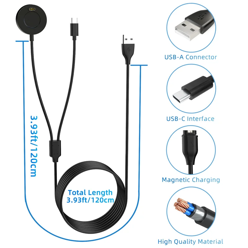 USB Charging Cable for Garmin Charger Dock Fenix7S Charger Enduro Forerunner Mobile Phone Charging