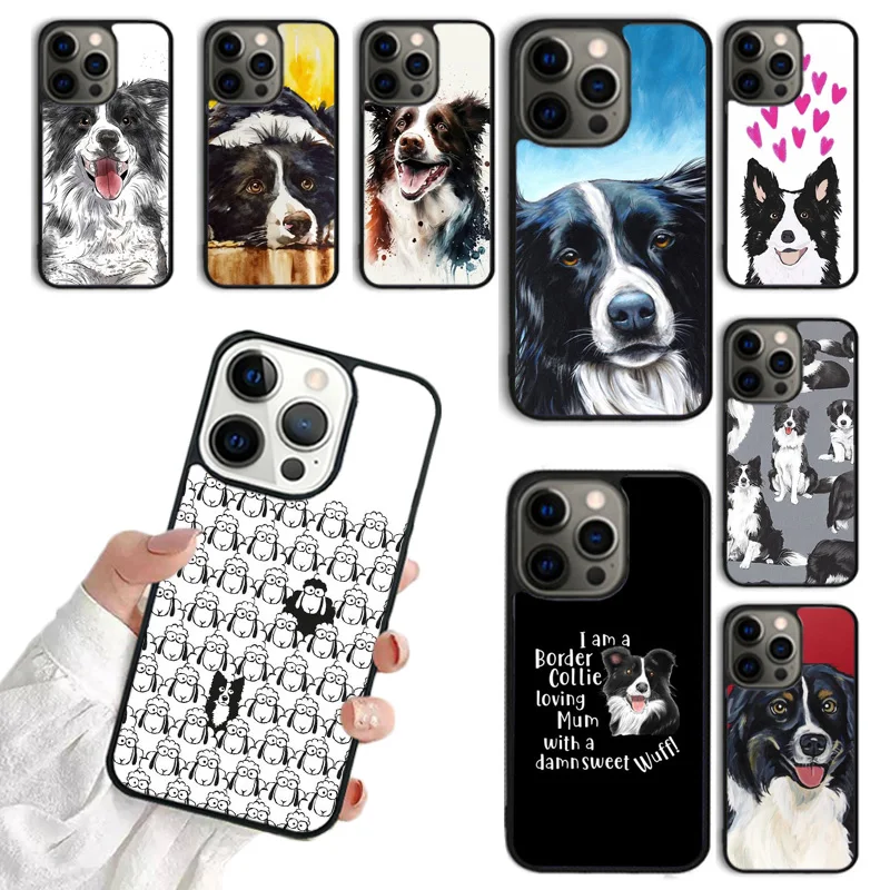 Cartoon Border Collie Mobile Phone Cases Cover For iPhone 16 6 7 8 Plus SE2020 For iPhone 16 15 14 12 13 mini 11 Pro MAX XS