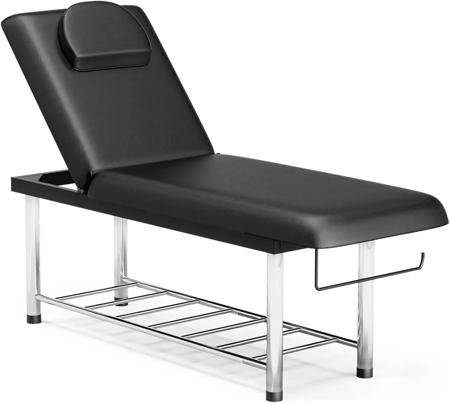 

Professional Massage Table Stationary 550lbs Heavy Duty Exam Bed for Treatment Medical Therapy Tattoo, Backrest Adjustable