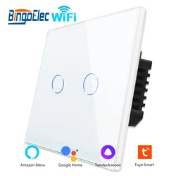 Wifi Wall Touch Switch EU No Neutral Wire Required Smart Light Switch 1 Gang 220V Tuya Smart Home Support Alexa Google Home