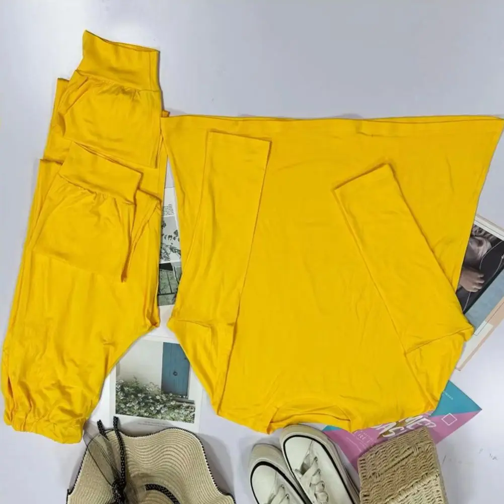 2 Pcs/Set Women Top Pants Suit O Neck Sport Sweatshirt Drawstring Ankle-banded Trousers Fitness Outfit Fall Spring Tracksuit