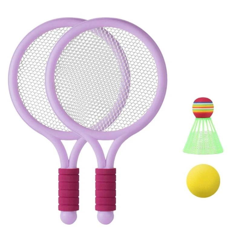 

652F Kids Tennis Rackets, Soft Training Balls Badminton Shuttlecocks Tennis Racquets Set for Children Outdoor Indoor Sports