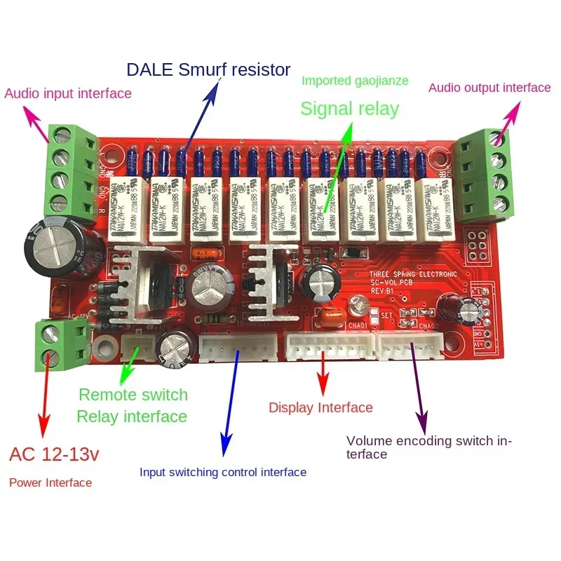 Relay Volume Board  Potentiometer Remote Control     With Display