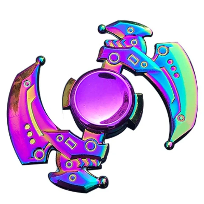 New Rainbow Alloy Shuriken Hand Spinner Stress And Anxiety Relief Fidget Toy For Kids Adults Office Home Travel Killing Time view 5