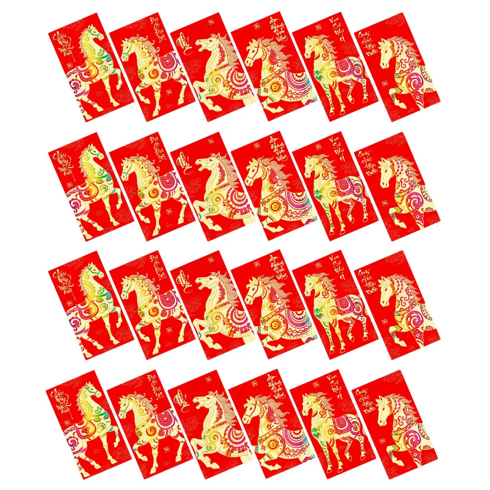 

36Pcs Chinese Red Envelopes 2026 Horse Year Theme Hongbao for New Year Cash Gifts Spring Festival Celebration Decorations
