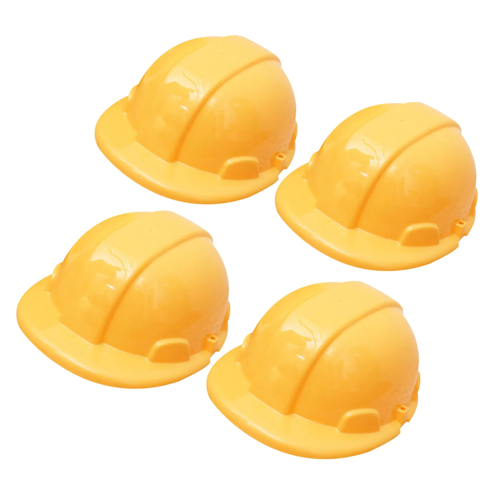 4 Cascos de Seguridad Amarillos para Niños, Cascos de Construcción, Accesorios para Juegos de Rol, Regalo Creativo y Divertido para el Aprendizaje
