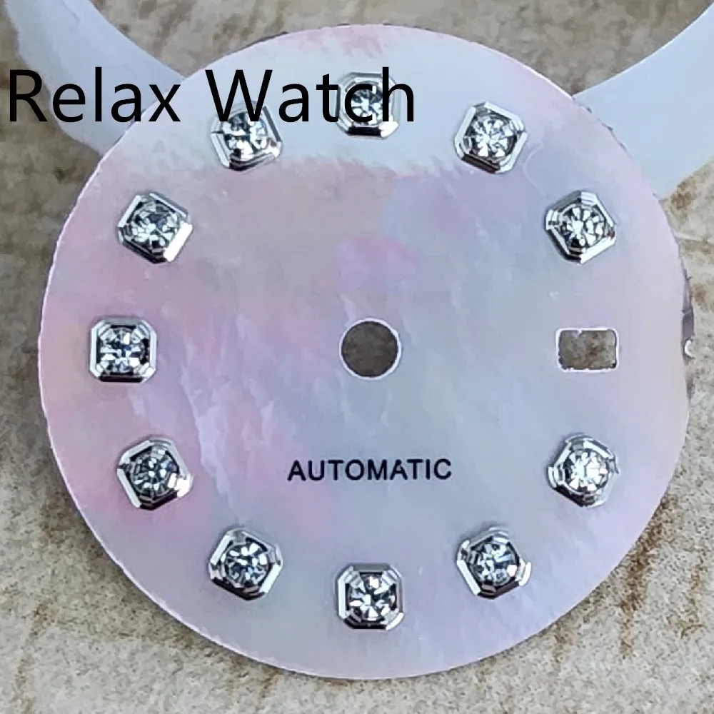 قرص صدفي طبيعي للساعة النسائية ، ترصيع حجر الراين NH05 حركة أوتوماتيكية ، من أجل ، من من من من من من من من من من من من من من من من أجل ،
