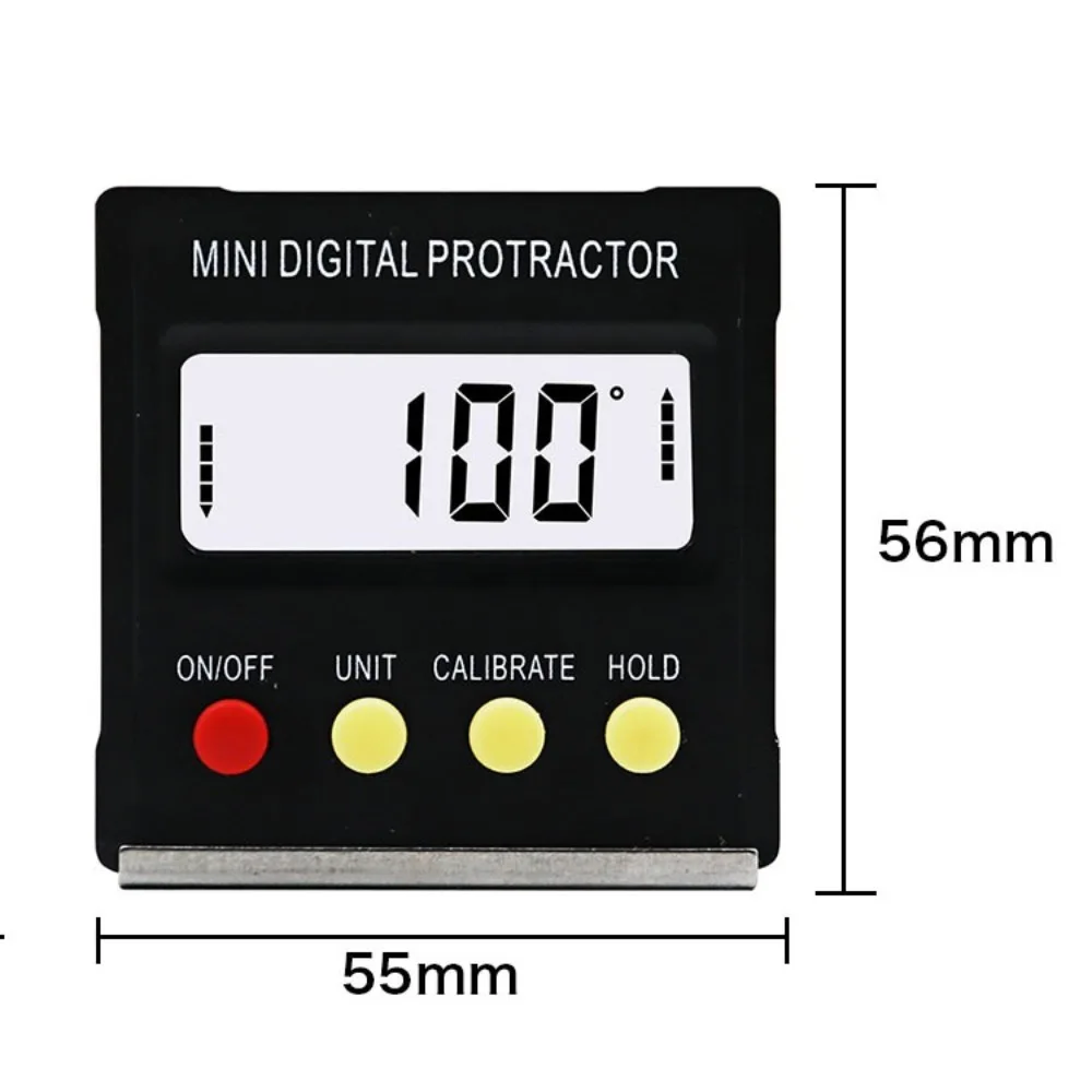 360 Degree Mini Digital Protractor Inclinometer Electronic Level Box with Magnetic Base Measuring Tools Include Battery