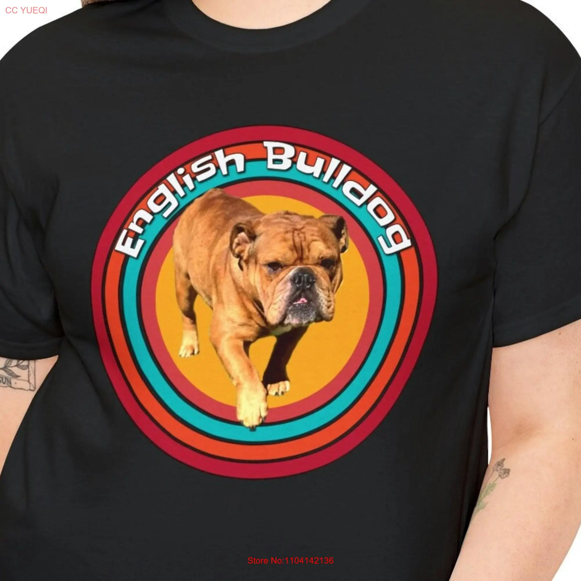 English Bull Dog T Shirt Bulldog Puppy I Love My Fun Dogs Lover long or short sleeves