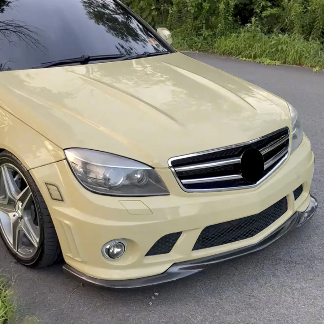 2007 до 2010 для Benz C Class Sedan C63 W204 AMG автомобильный передний бампер, спойлер, сплиттер, Нижняя защита губ от ABS, комплект корпуса, блеск, черный