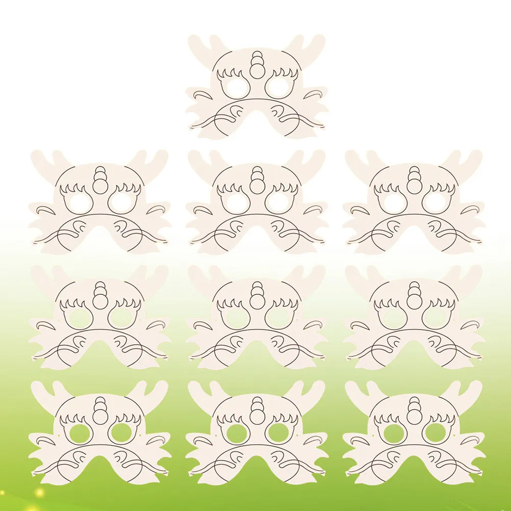 

Набор из 10 заготовок для масок в форме дракона для раскрашивания, рисования, граффити, творческого развития детей