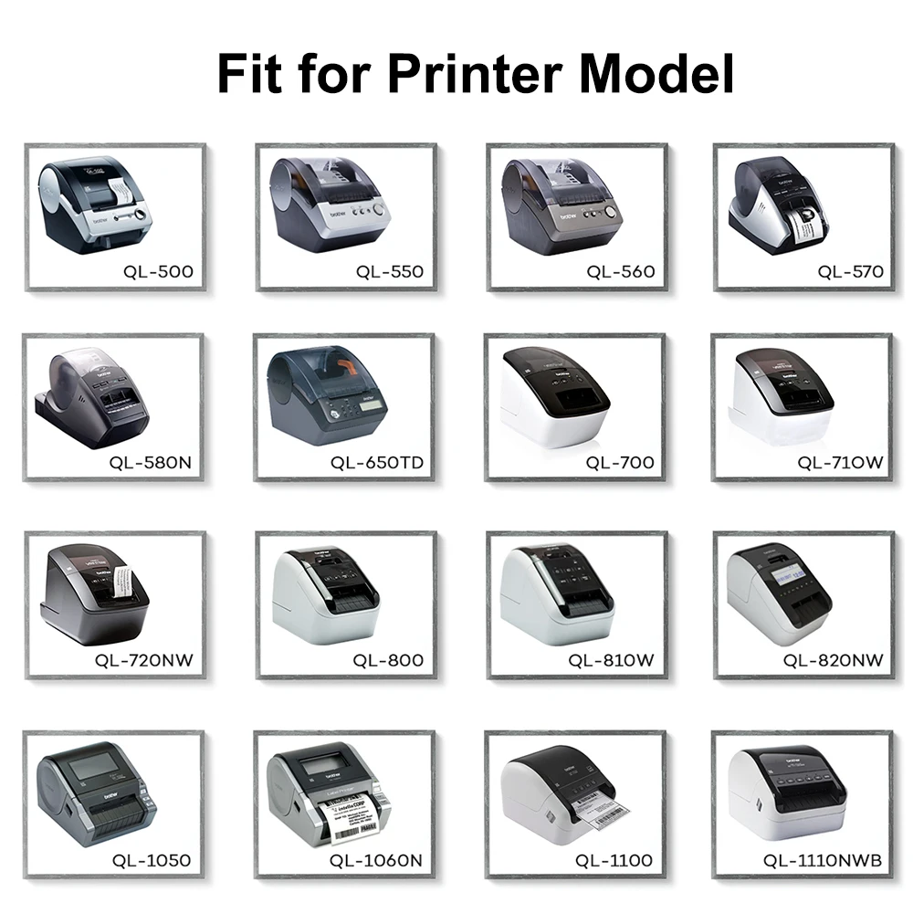 2 Roll Tags Compatible for Brother Thermal Printer QL570 DK 22205 DK11209 DK22205 Continuous and Die-Cut Standard Address Labels