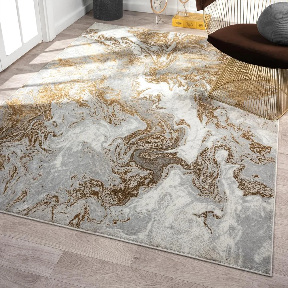 

Marble Swirl Abstract Area Rug, Gray 8x10,Marble Swirl Abstract Area Rug