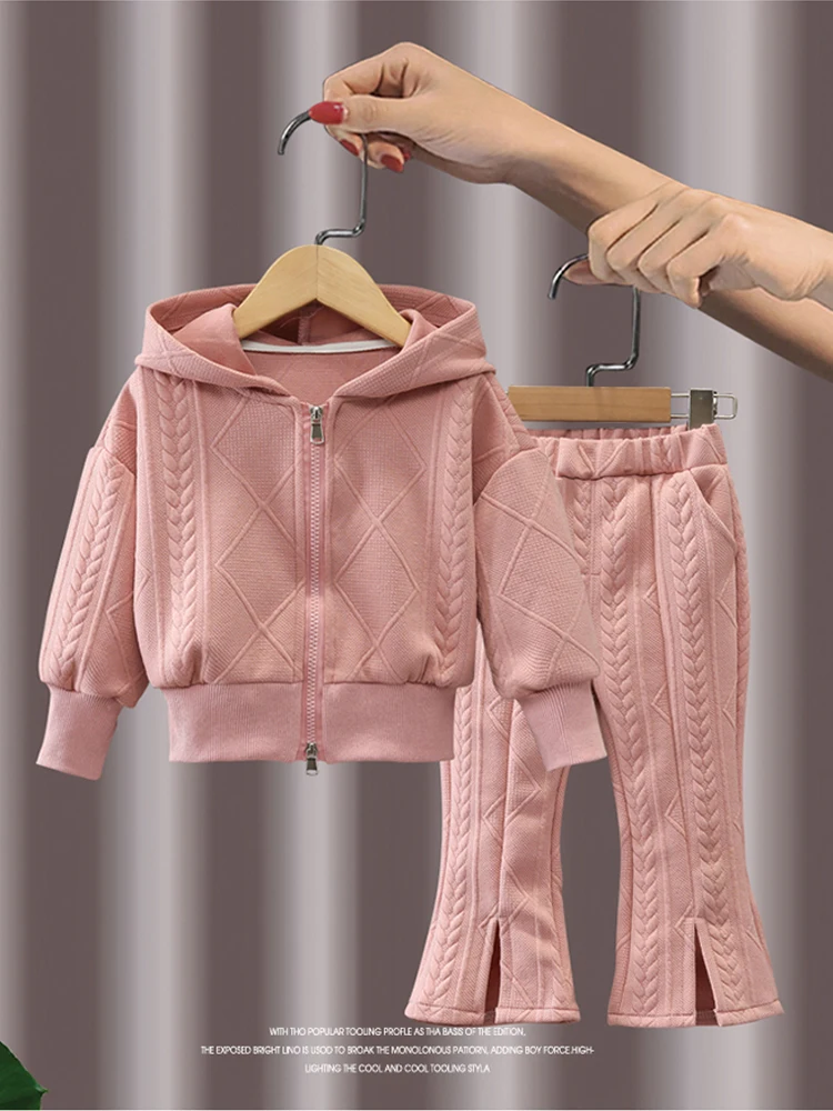 

Girls Autumn 2024 Casual Korean Style Hoodie+Pants Two-piece Sets For Girls Aged 7 to 8 to 10 Years Teenage Kids Sports Clothes