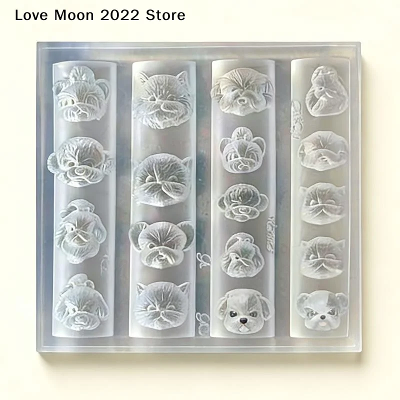 

【LM】1 шт., панк-мультфильм, милая собака, мультяшная голова, 3D форма для ногтей, украшения для дизайна ногтей, дизайн «сделай сам», модная силиконовая форма для ногтей