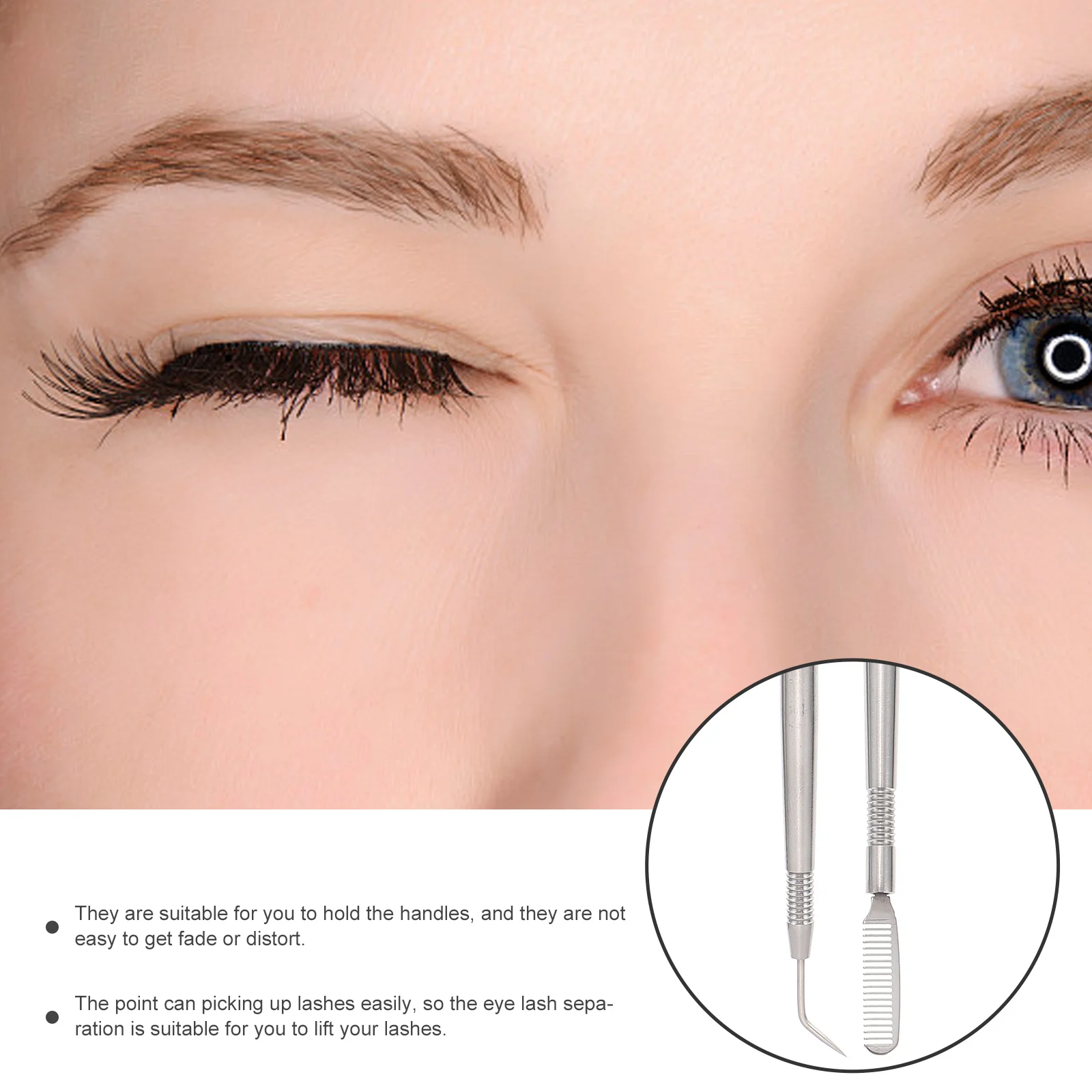 

2Pcs Eyelash Lift Perm Tool Stainless Steel Eyelash Separator Lash Comb Double-End Eyebrow Combs Lash Lifting Tool Multipurpose