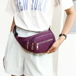 Women's Plaid Waist Bag Fashionable Fanny Bag Banana Hip Bag Oxford Waterproof Belt Bag Designer Crossbody Chest Bag