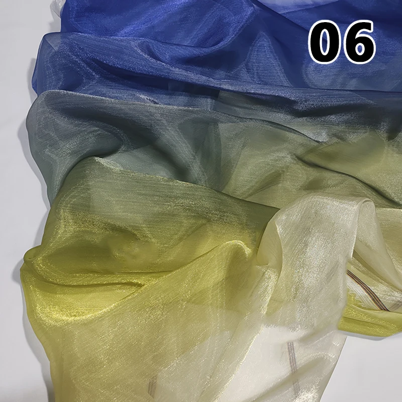 1M Organza Regenbogen-Stoff Bühnentanz-Nähstoff Tüllstoff Kleidung Kleid Hochzeitsdekoration Weiches Garn Zweifarbiger Stoff Lolita-Rock – Detail 8