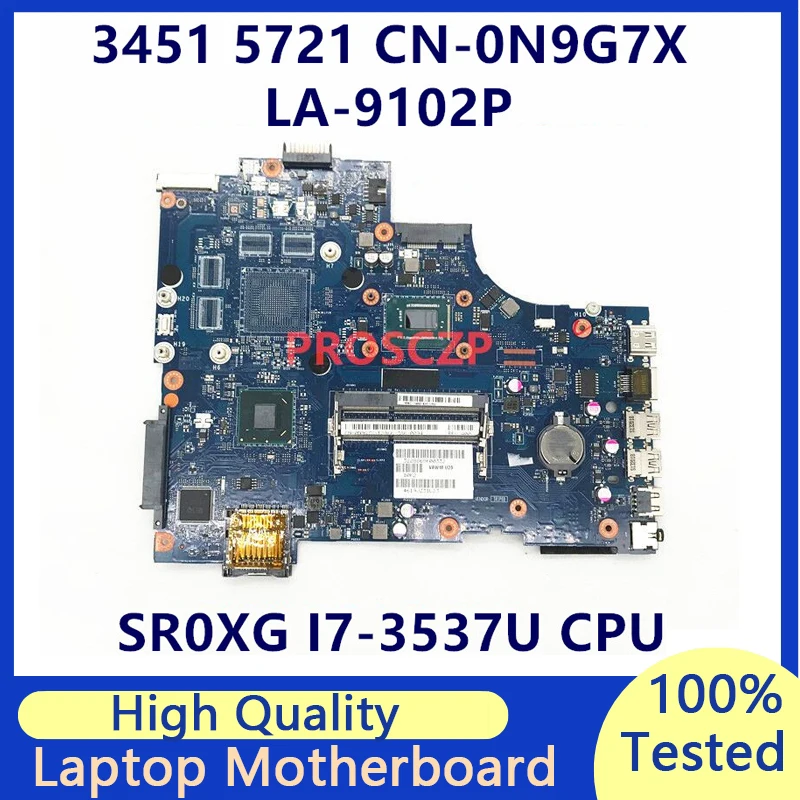 

CN-0N9G7X 0N9G7X N9G7X Mainboard For DELL 3451 5721 VAW11 LA-9102P Laptop Motherboard W/SR0XG I7-3537U CPU HM76 100% Full Tested