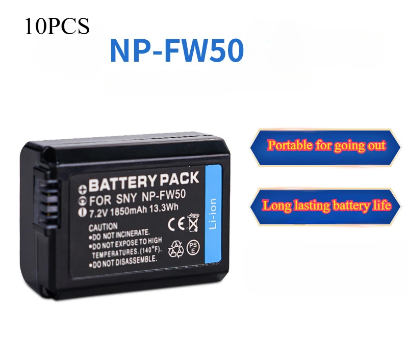 10PCS 1850Mah NP-FW… - image