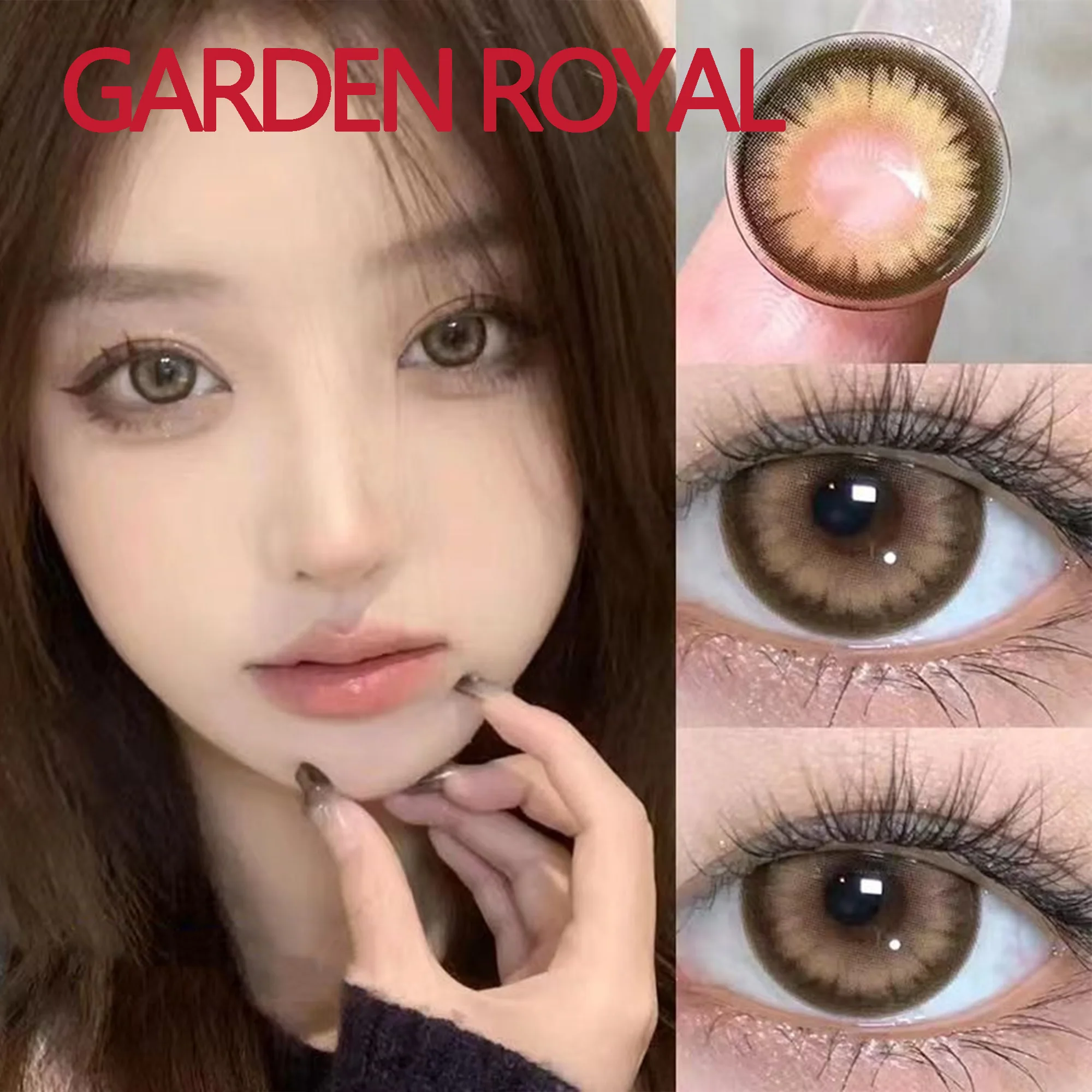 Coslens Brown Cosmetic 14.50mm Dolly Eye Contacts Lenses with Power Anime Eyewear Accessories lentes de contacto Garden Royal