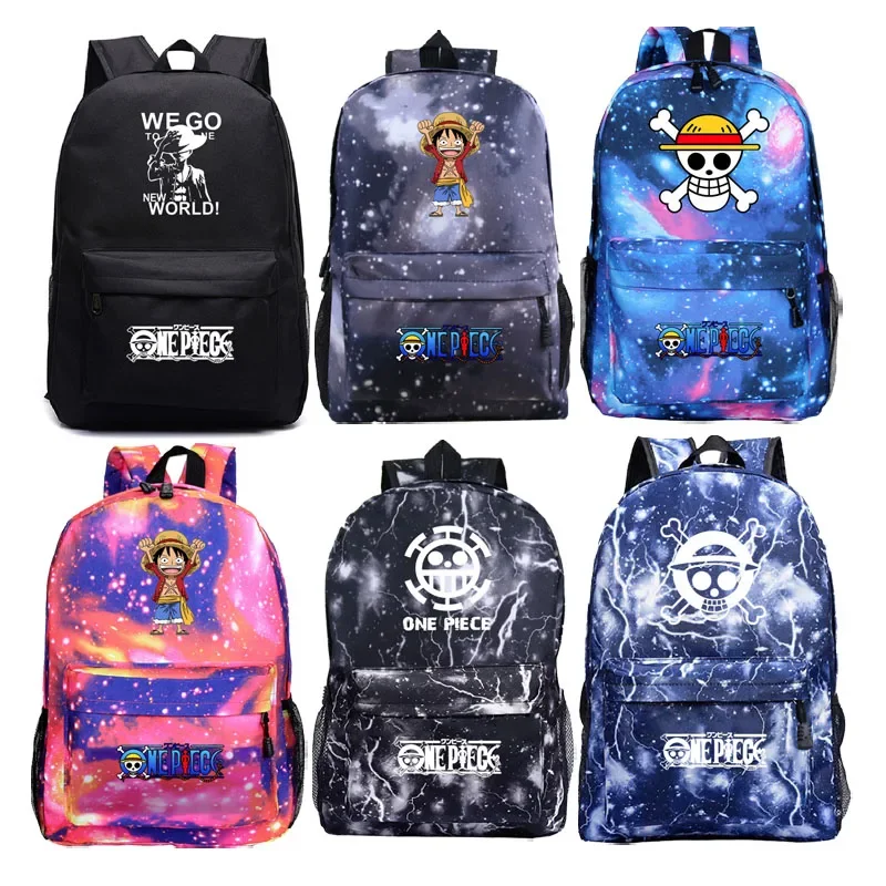 ONE PIECE Luffy Zoro Backpack for Boys Anime Backpacks Students School Bags Children Cartoon Bookbag Mochila Teens Travel Bag