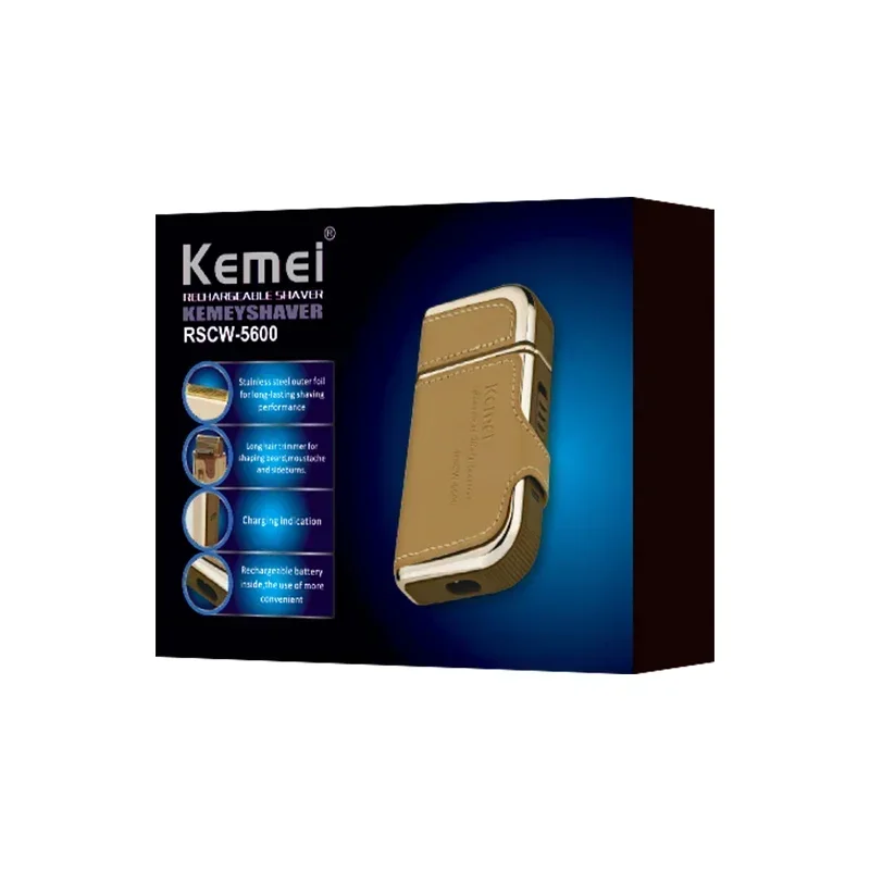 EllMEI KM-5600 Hommes Voyage Rasoir Simple Lame Alternative Barbe Rasoir Mini Portable PU Électrique Rasage Machine