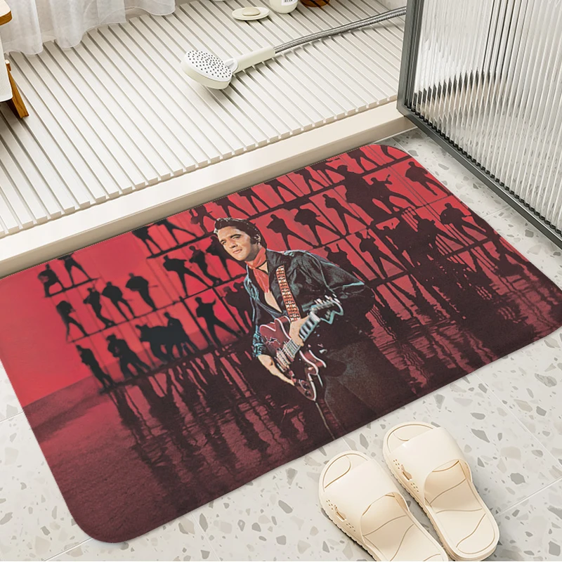 Door Mat for Bathroom T-Elvis Kitchen Carpet Entrance Door Doormat Living Room Hallway Balcony Bedroom Rug Slip-resistant