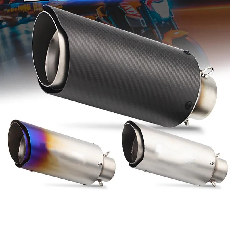 Tubo de escape universal para motocicleta de 51 mm / 61 mm, silenciador de escape para moto, derecho e izquierdo, para Yamaha, Honda, KTM, Kawasaki, Ducati