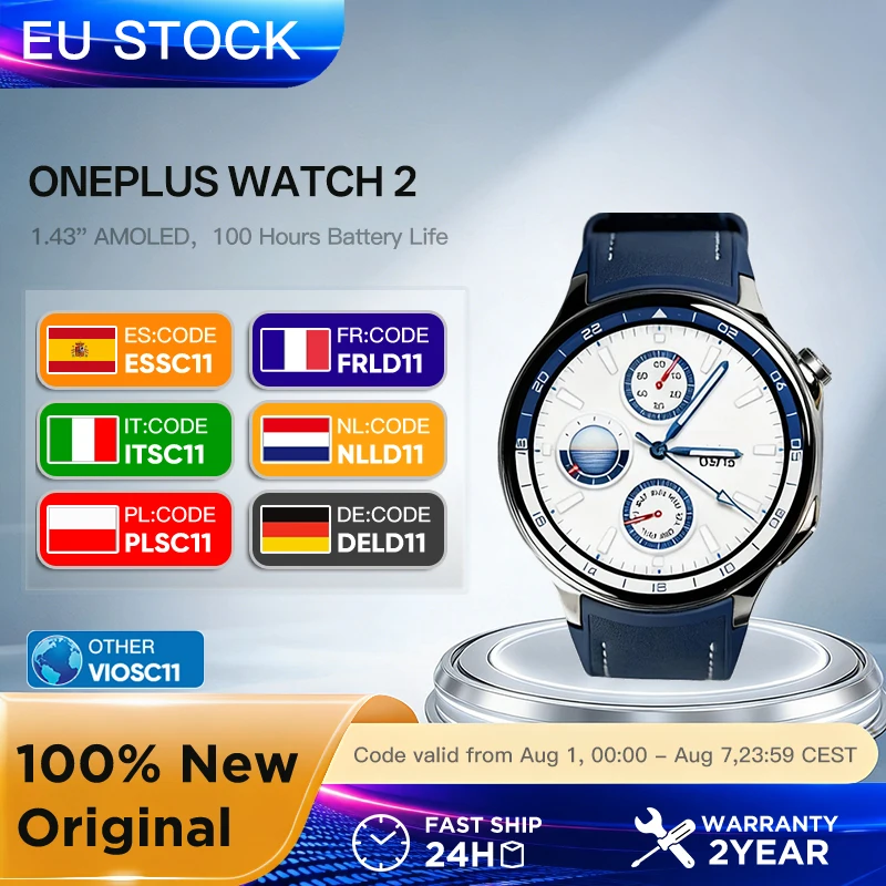 Nuevo Reloj Inteligente OnePlus Watch 2 con Pantalla AMOLED de 1.43», WiFi, GPS, IP68 y Google Pay