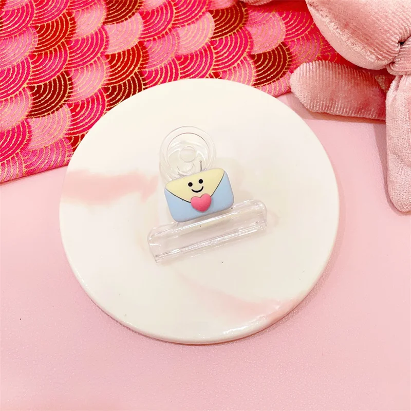 Cute Cartoon Transparent Clip Bill Clip Creative Acrylic Snack Seal Clip Student Test Paper Clip Long Tail Clip