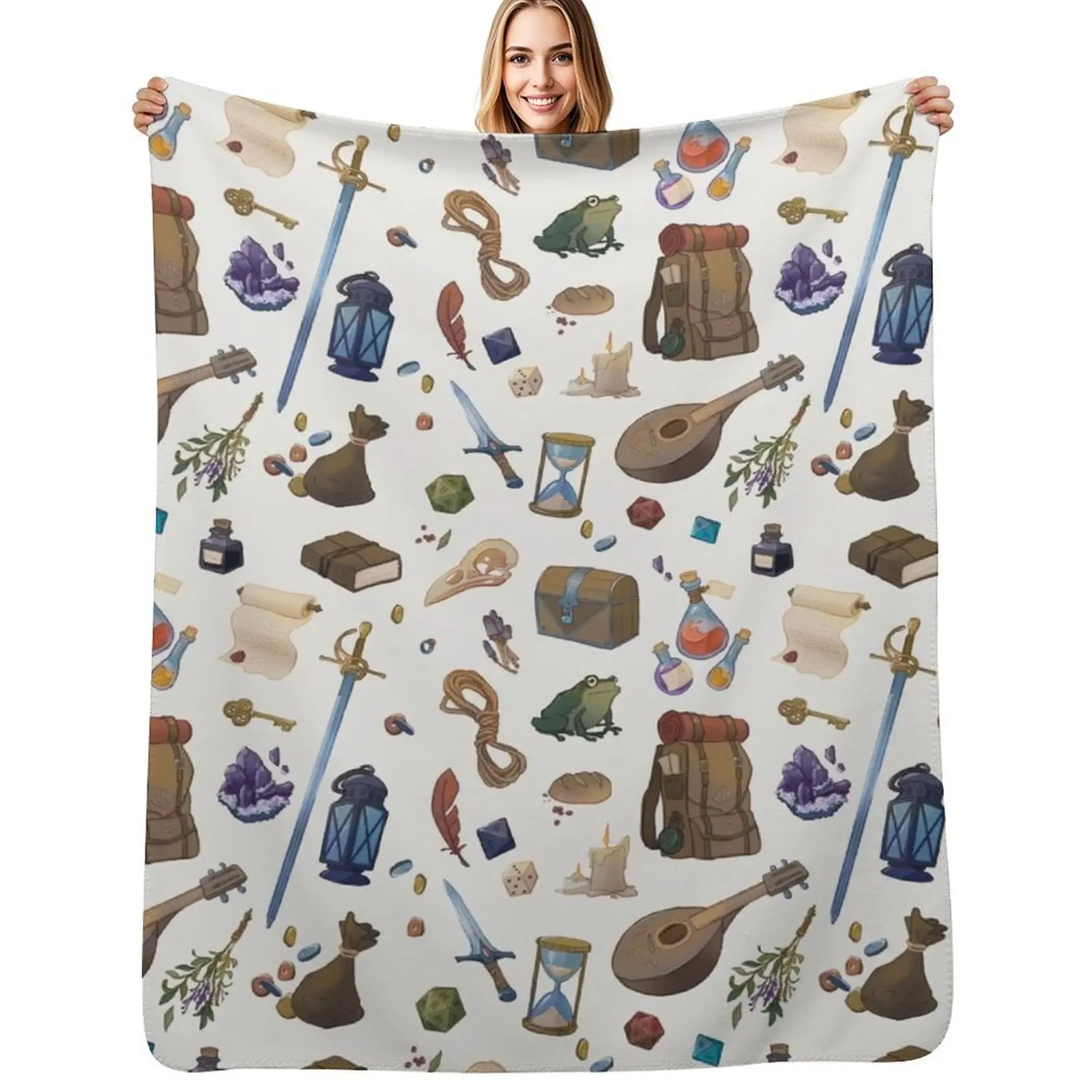 Fantasy Inventory Throw Blanket Beautifuls Soft Big Hair Plaid Comforter Bed Fashionable Blankets