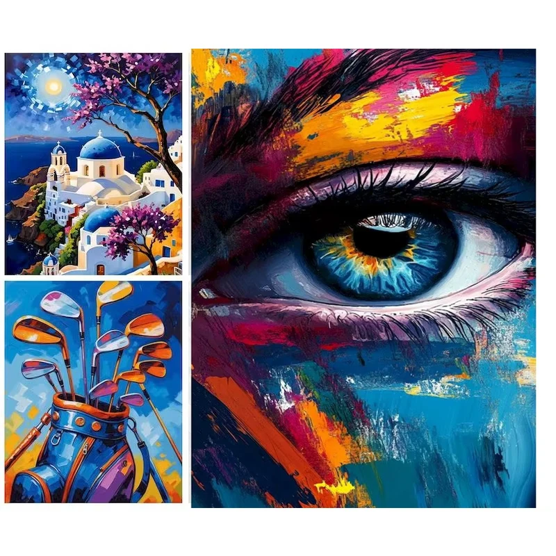 GATYZTORY Malen nach Zahlen für Erwachsene, abstraktes Blumenmuster, Malset mit Zahlen, Leinwand, Acrylmalerei, Geschenk, Ölfarben-Set, für Zuhause