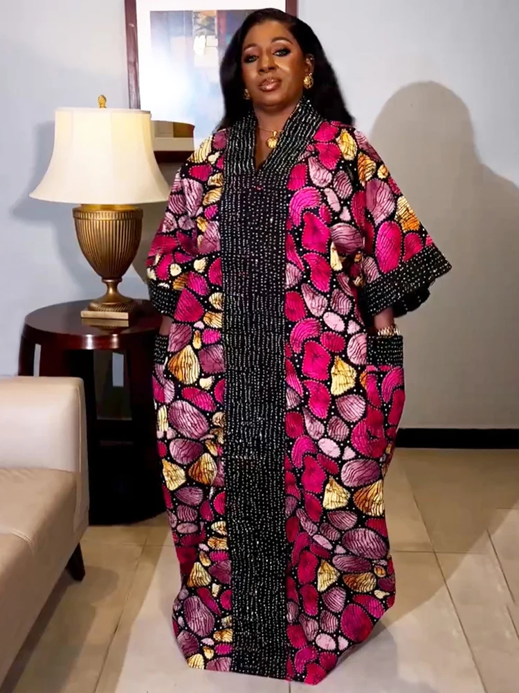 African Wedding Party Plus Size Dresses Women Traditional Dashiki Print Boubou Dubai Muslim Abayas Ladies Clothing Evening Gowns