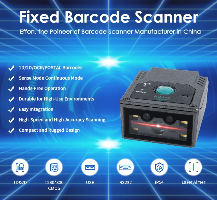 Effon MS430 Automatic USB Barcode Scanner Airport MRZ Ccr Passport Fixed Mount Embedded Passport Barcode Reader Module for Kiosk