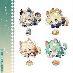 Genshin Impact Kirara Kaveh Baizhu Cosplay Accessories Anime Game Badge Keychain Pendant Cartoon Costume Gift