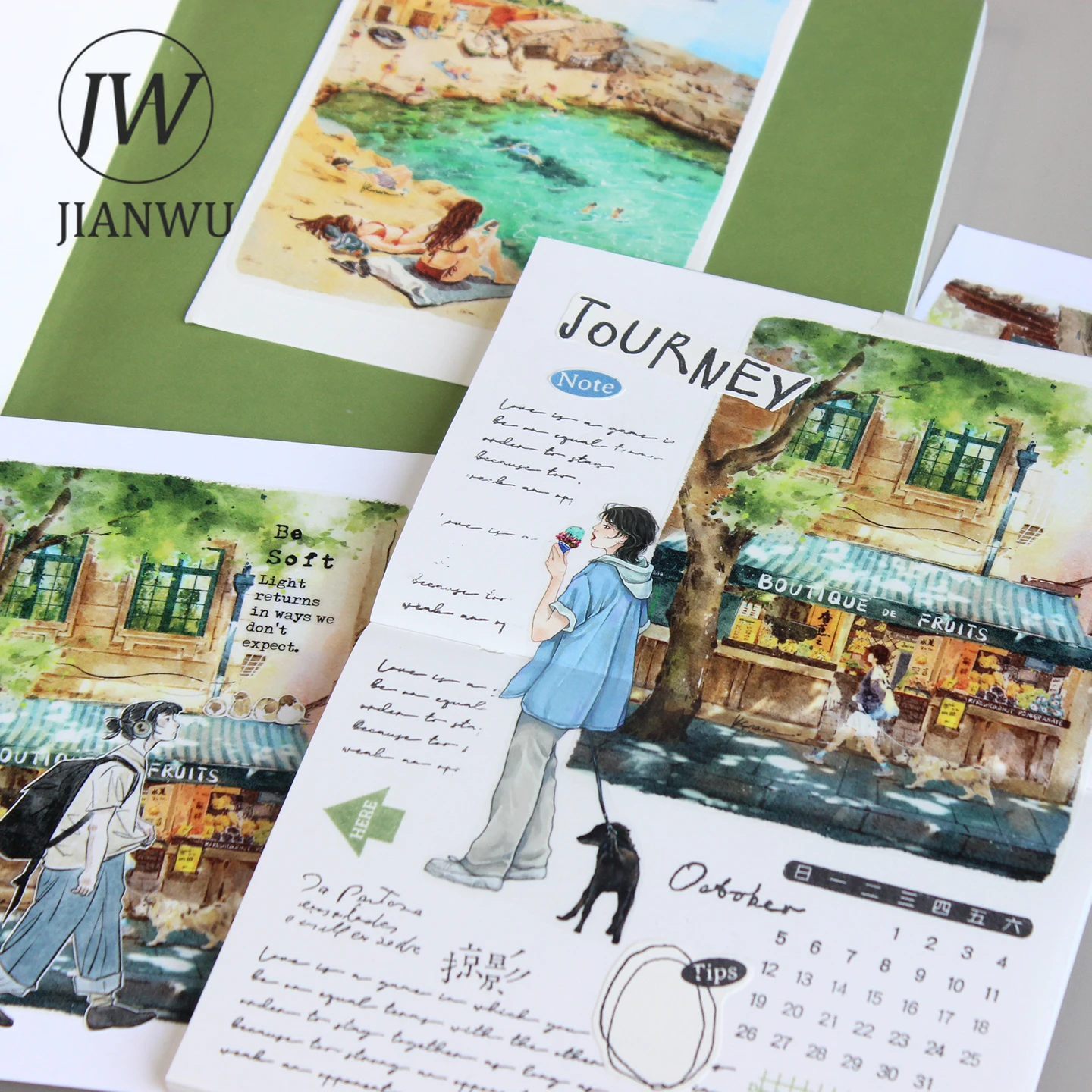 JIANWU 100 مللي متر * 5.36 متر خمر الحياة شارع المشهد المشهد المواد الكولاج سجل القصاصات PET الشريط الإبداعية لتقوم بها بنفسك مجلة القرطاسية #2