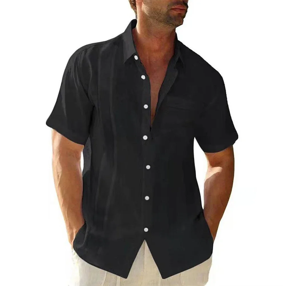 Daily Holiday Men Shirt Tops Soft Breathable Button-Down Shirts Casual Comfortable Dress Guayabera Cuban Party