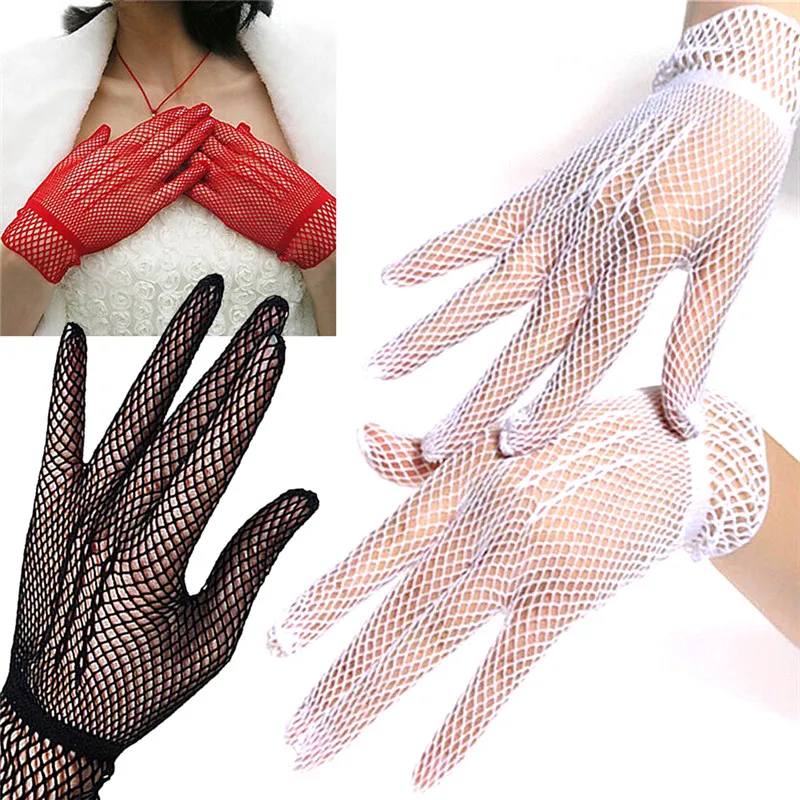 Europe And The United States Fashion Bouncy Gloves Retro Black Color Diamond Gloves Electric Festival Costumes Accessories