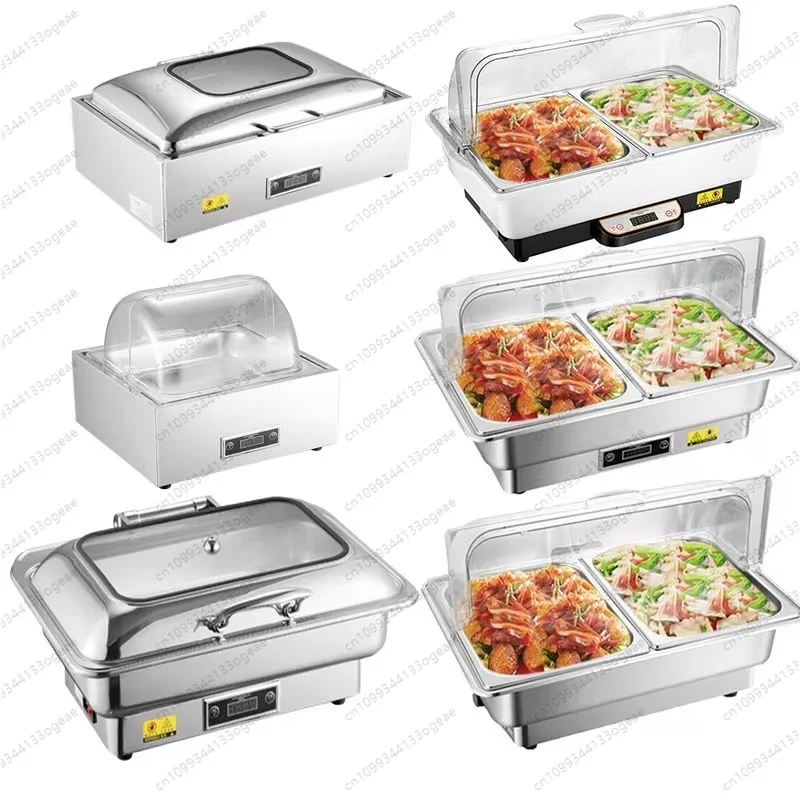 Buffet Stove Food Display Hydraulic Buffering Cover Opening Anti Pinch Hand All Steel Handle