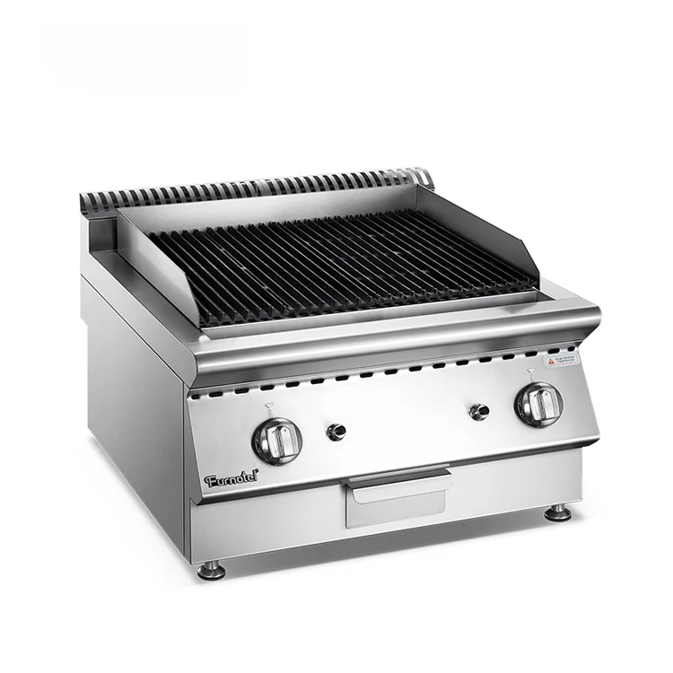 

Commercial Hotel Restaurant Stainless Steel Table Top Gas Lava Rock Grill