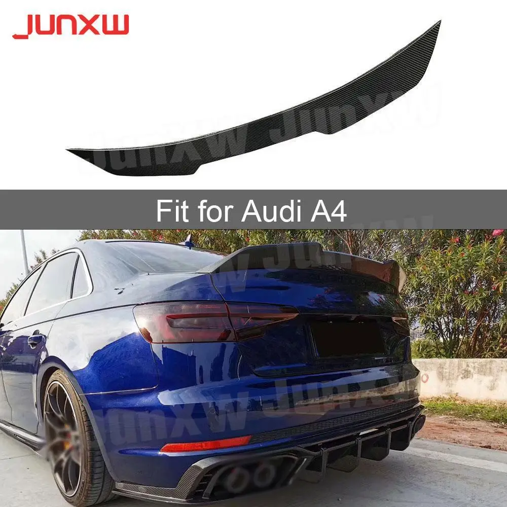 

Dry Carbon Fiber Rear Boot Spoiler Wing for Audi A4 S4 B9 2019 Body Kit Rear Spoiler Car Styling